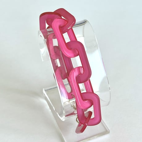 アクリルチェーン　ロングネックレス+ブレスレット＋ピアス　3点セット