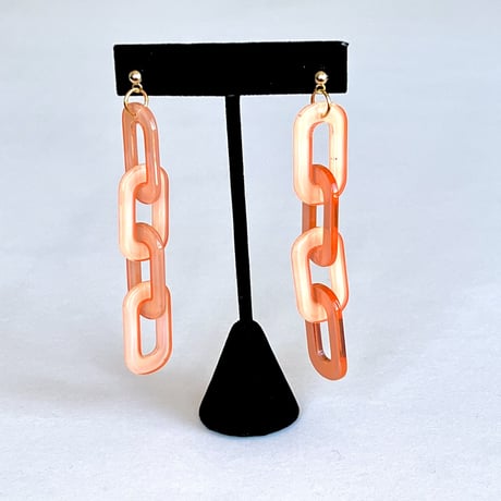 アクリルチェーン　ロングネックレス+ブレスレット＋ピアス　3点セット