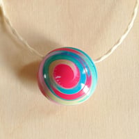 手作りビーズネックレス　－SPIRAL: Pink x Blue－