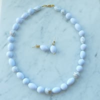 Baby Blueのネックレスとピアスのセット