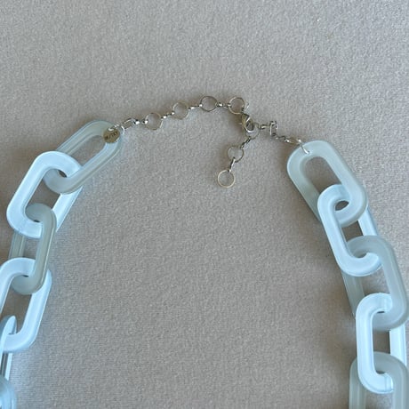 アクリルチェーン　ロングネックレス+ブレスレット＋ピアス　3点セット