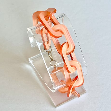 アクリルチェーン　ロングネックレス+ブレスレット＋ピアス　3点セット