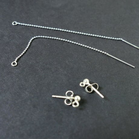 手編みシルバーチェーンピアス