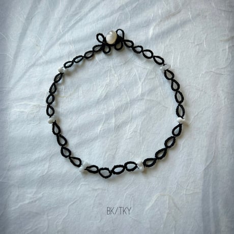 《受注制作》タティングレースの繊細な美しさが光る、モードなブラックカラーのCollar