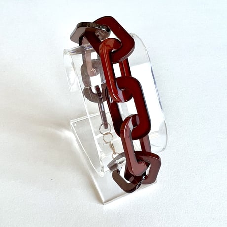 アクリルチェーン　ロングネックレス+ブレスレット＋ピアス　3点セット