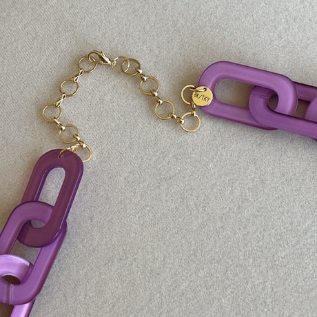 アクリルチェーン　ロングネックレス+ブレスレット＋ピアス　3点セット