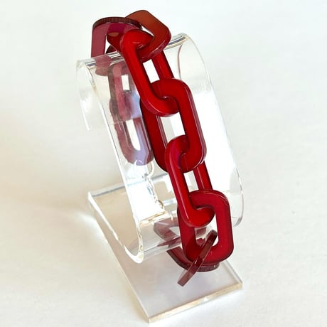 アクリルチェーン　ロングネックレス+ブレスレット＋ピアス　3点セット