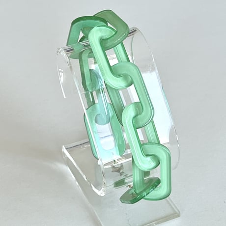 アクリルチェーン　ロングネックレス+ブレスレット＋ピアス　3点セット