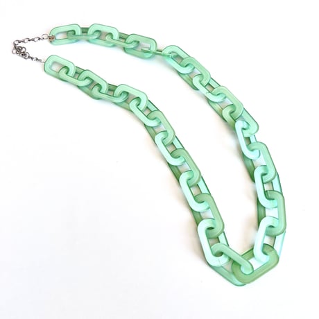 アクリルチェーン　ロングネックレス+ブレスレット＋ピアス　3点セット