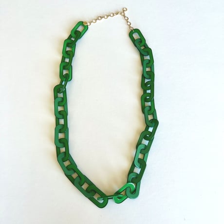 アクリルチェーン　ロングネックレス+ブレスレット＋ピアス　3点セット