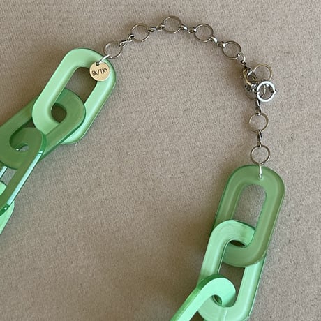 アクリルチェーン　ロングネックレス+ブレスレット＋ピアス　3点セット