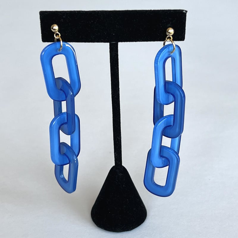 アクリルチェーン ロングネックレス+ブレスレット＋ピアス 3点セット