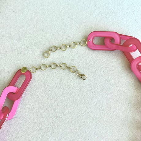 アクリルチェーン　ロングネックレス+ブレスレット＋ピアス　3点セット
