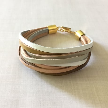 カーフスキンレザーブレスレット - DOUX-