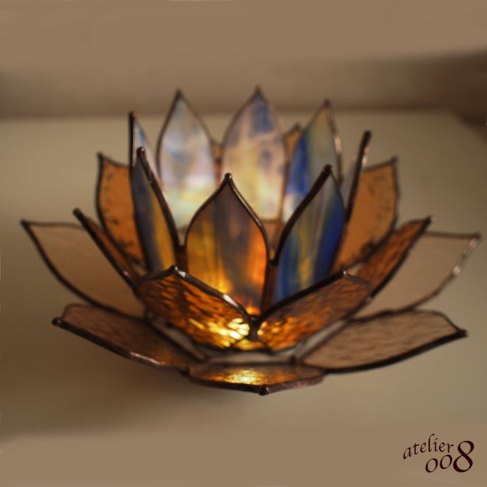 蓮の花ランプ ロータスランプ | Stainedglass - atelier008