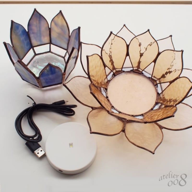 蓮の花ランプ ロータスランプ | Stainedglass - atelier008