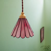 ステンドグラス ペンダントライト 春色ピンク（LED対応コード）