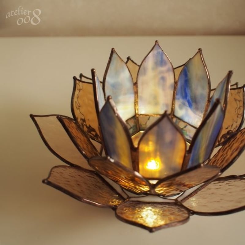 蓮の花ランプ ロータスランプ | Stainedglass - atelier008