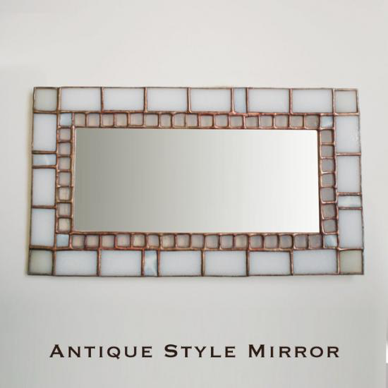 白いステンドグラスミラー | Stainedglass - atelier008