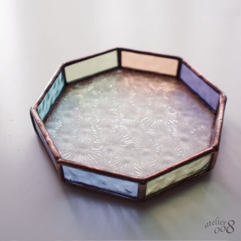 ステンドグラス 灰皿 小物入れ パープル ゴールド ステンドグラス 灰皿 小物入れ パープル ゴールド ステンドグラス 灰皿