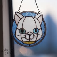 ✴︎:.。淡いブルーの八角形鏡♪　(size20㎝/max23）　ステンドグラス ✴︎:.。淡いブルーの八角形鏡♪ (size20㎝/max23） ステンドグラス