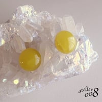 ガラスの小粒イヤリング（ミモザ）