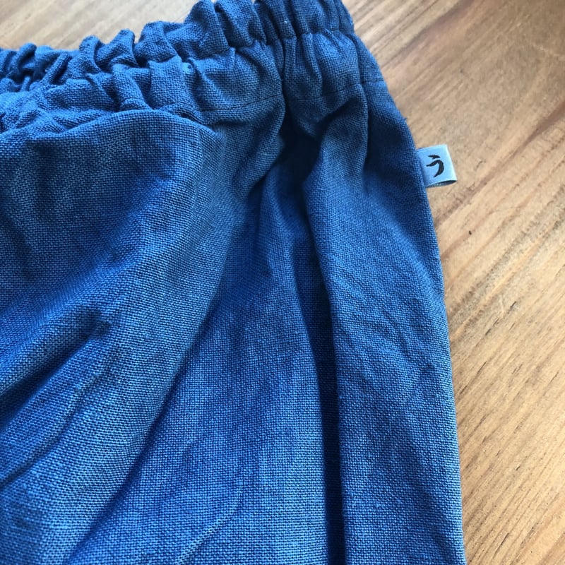 藍染味わいもんぺうなぎの寝床Ｌ長めゆったり染色国産うなぎの寝床 うなぎの寝床 刺子花織のもんぺ - ウェブショップ - jokogumo