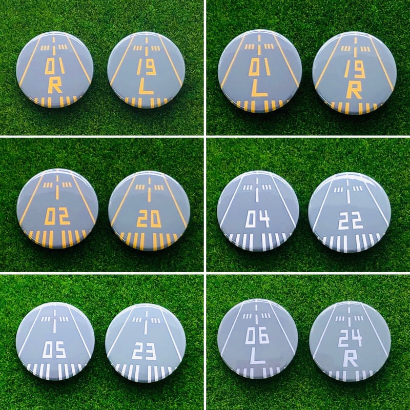 今日はどこから飛ぶ？✨全40種類！Runway缶バッジ2個セット