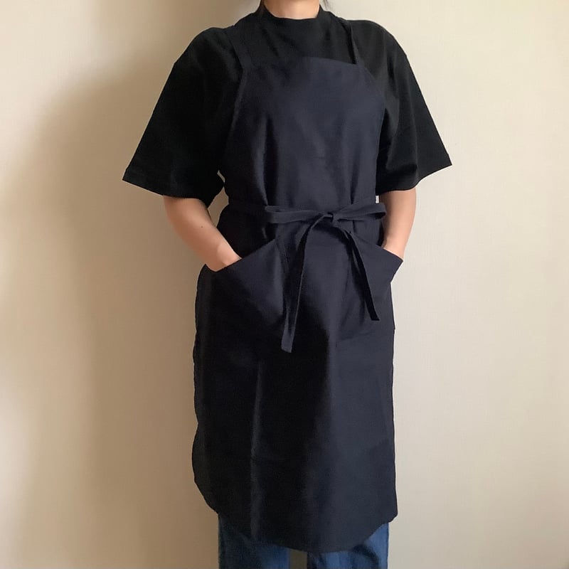 新型] NEW X–STYLE APRON (DARK NAVY COLOR)※背中でクロ