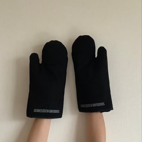 DRESSSEN MTBK2  LEFT/ RIGHT MITTEN(ミトン) BLACK COLOR ※GREY ロゴ
