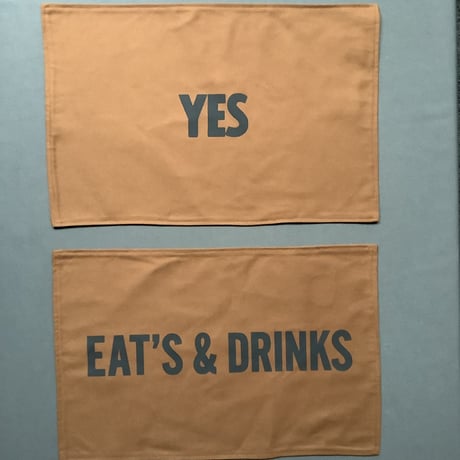 REVERSIBLE PLACE MAT REVMBR1 “YES/EATS ＆DRINKS(BROWN  COLOR)
