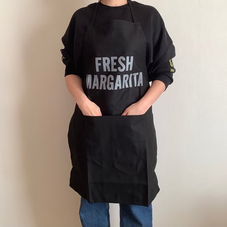 ADULT APRON  DR(BLK)7  ”FRESH MARGARITA“ BLACK COLOR ※GREYロゴ