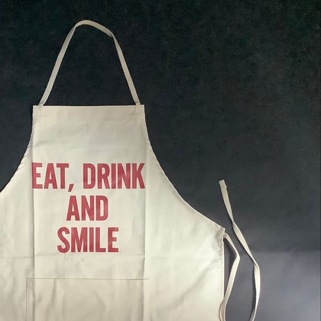 [10周年記念発売]ADULT APRON LG3   "EAT、DRINK AND SMILE“