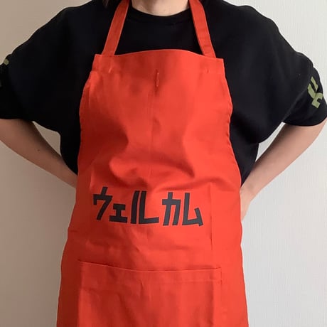 DRVNO7  REVERSIBLE  APRON“ウェルカム/Welcome  NEW ORANGECOLOR