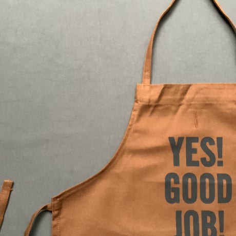 👶DRESSSEN BKDBR1 BABY KIDS APRON YES！ GOOD   JOB！(ベイビーキッズエプロンです。)  ※BROWN  COLOR