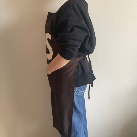 DR(DB)1 ADULT APRON  “YES” ※生成りロゴ　“DARK BROWN COLOR