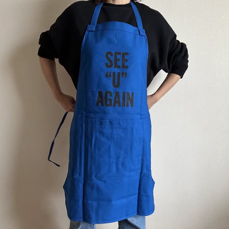 DRVBLU4 REVERSIBLE  APRON“MEAT”HAPPY/SEE  YOU AGAIN(リバーシブルエプロン)