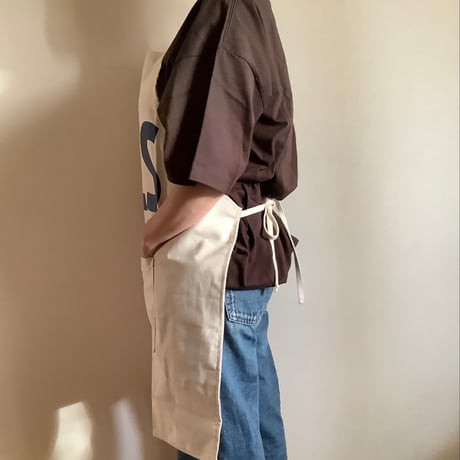🌸[新発売] ADULT APRON #30" YES" (裏側にNO THANKYOU プリントがあります)  ネイビー色ロゴ