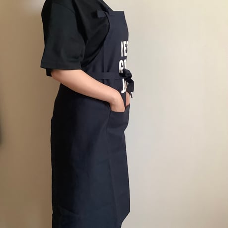 PR60  THE PROFESSIONAL APRON“ YES！GOOD JOB！(DARK  NAVY)※首の紐をお好きな位置で結んで固定できます