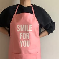 DR(PK)3  ”SMILE FOR YOU“ APRON (生成りロゴ)PINK  COLOR