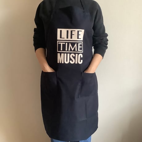 WPDN3   DAY USE W POCKET  APRON   “LIFE TIME MUSIC“  DARK NAVY