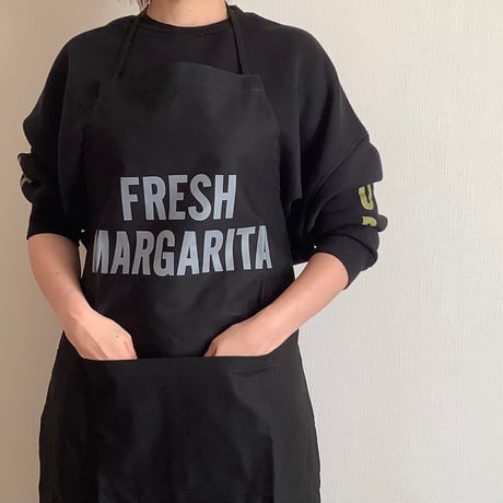 ADULT APRON  DR(BLK)7  ”FRESH MARGARITA“ BLACK COLOR ※GREYロゴ