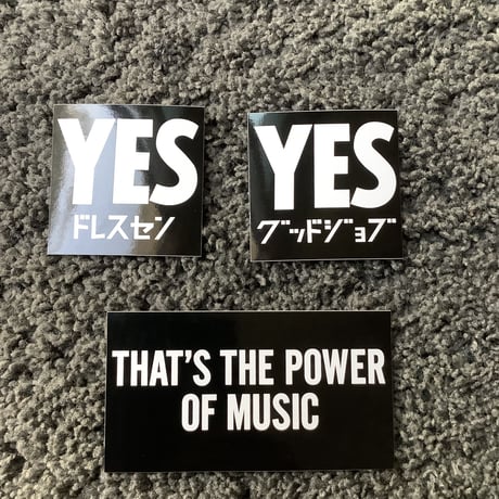 DST3 　ステッカー3枚セット　(YESドレスセン　 YESグッドジョブ、THAT‘S THE POWER OF MUSIC)