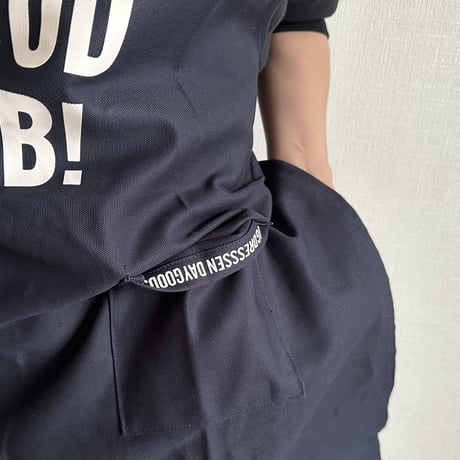 WPDN2    DAY USE W POCKET  APRON   YES！ GOOD   JOB！”(生成りロゴ)DARK NAVY  ⭐️再入荷しました!