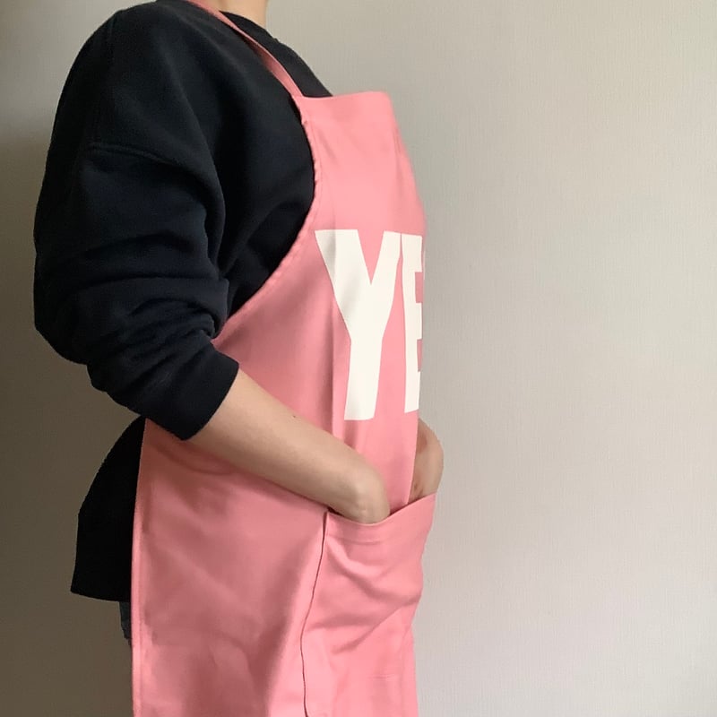 DR(PK)1 ADULT APRON “YES” ※生成りロゴ “PINK COLOR“