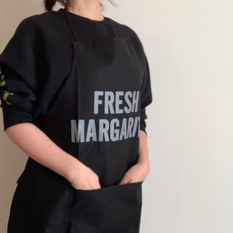 ADULT APRON  DR(BLK)7  ”FRESH MARGARITA“ BLACK COLOR ※GREYロゴ