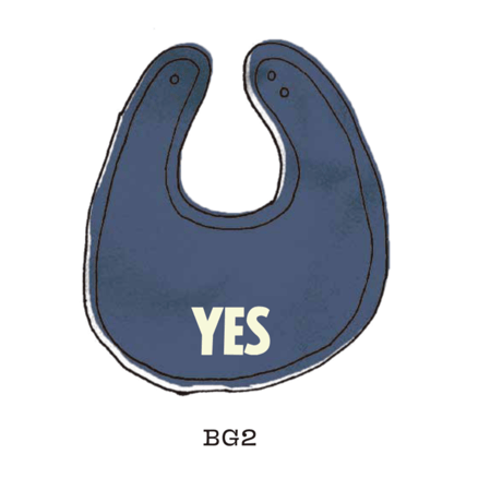 👶[BG2 DRESSSEN  “YES”(スタイ)  NAVY  COLOR ※生成り色ロゴ　※今生産をもって販売終了とさせていただきます。
