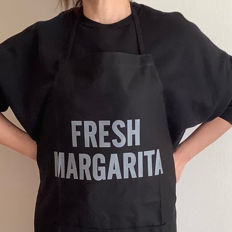 ADULT APRON  DR(BLK)7  ”FRESH MARGARITA“ BLACK COLOR ※GREYロゴ