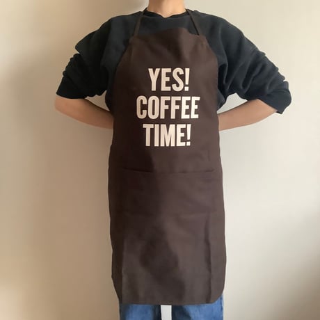 DR(DB)4“YES！COFFEE TIME！“APRON (生成りロゴ)  DARK BROWN COLOR