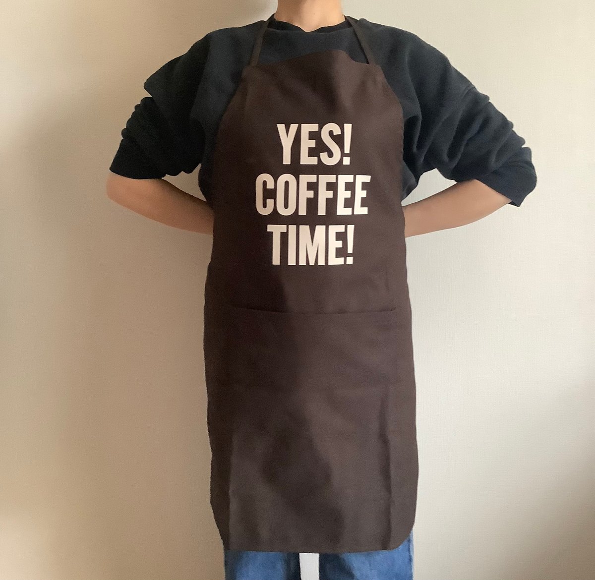 ✴️[新発売]DR(DB)4”“YES！COFFEE TIME！“APRON (生成りロゴ)